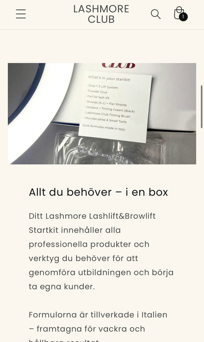 Certifierad Lashlift och Browlift Stylist- Lashmore Club